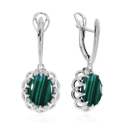 Купить оптом серьги из серебра с малахитами 2340381541-1 от Krasnoe