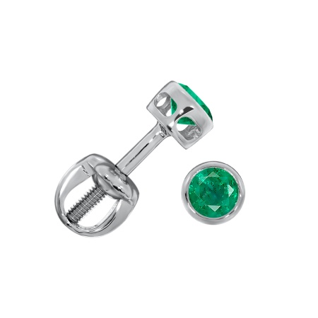 Купить оптом пусеты из серебра с бериллами П340192535 от Krasnoe