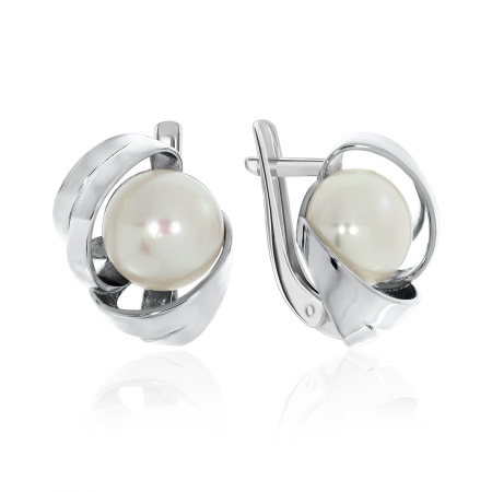 Купить оптом серьги из серебра с жемчугами 2340050845-1 от Krasnoe