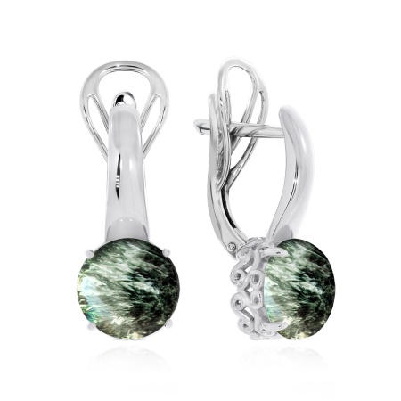 Купить оптом серьги из серебра с серафинитом 2340921263 от Krasnoe