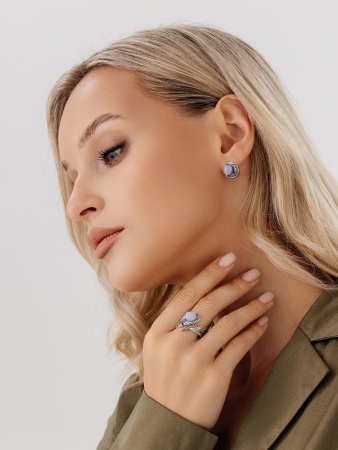 Купить оптом серьги из серебра с агатами 2310391601-84 от Krasnoe