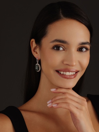 Купить оптом серьги из серебра с серафинитами 2340920963 от Krasnoe