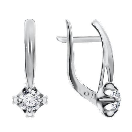 Купить оптом серьги из серебра с фианитами 2340200018-1 от Krasnoe