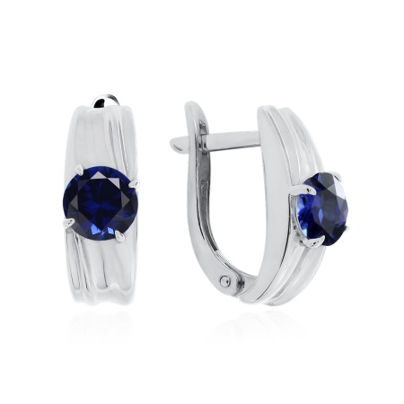 Купить оптом серьги из серебра с натуральными корундами 2340161669-80 от Krasnoe