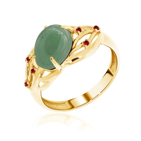 Купить оптом кольцо из серебра с нефритом и ситаллами 1320350985 от Krasnoe