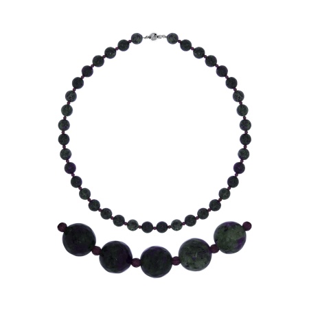 Купить оптом бусы из серебра с гранатами и агатами 8340396079-45 от Krasnoe