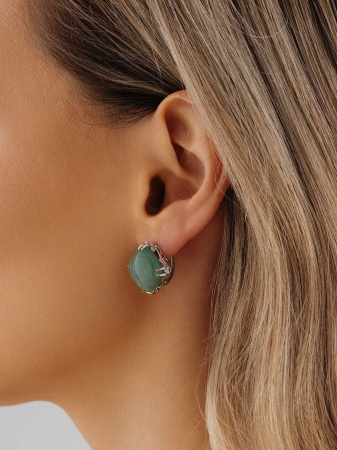 Купить оптом серьги из серебра с авантюринами 2340361861-1 от Krasnoe