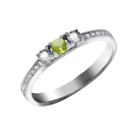 Купить оптом кольцо из серебра с кристаллом ювелирным, кристаллами ювелирными и фианитами 1340290178-65 от Krasnoe