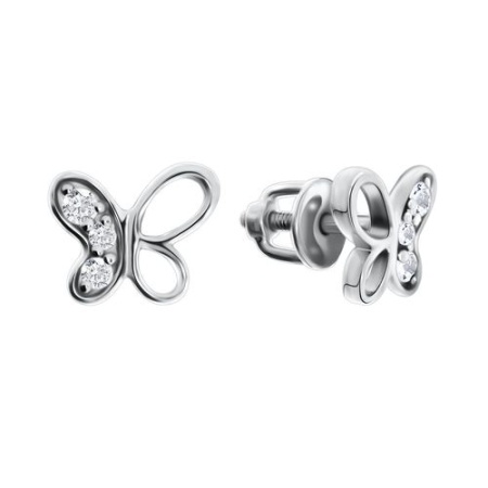 Купить оптом пусеты из серебра с фианитами 2340203525л от Krasnoe