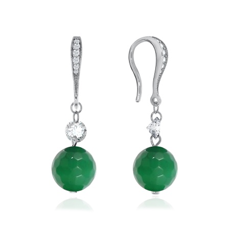 Купить оптом серьги из серебра с агатами и фианитами 2340390612-60 от Krasnoe