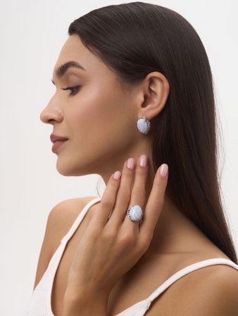 Купить оптом серьги из серебра с агатами 2340390968-84 от Krasnoe