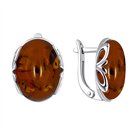 Купить оптом серьги из серебра с янтарём 2340481859 от Krasnoe