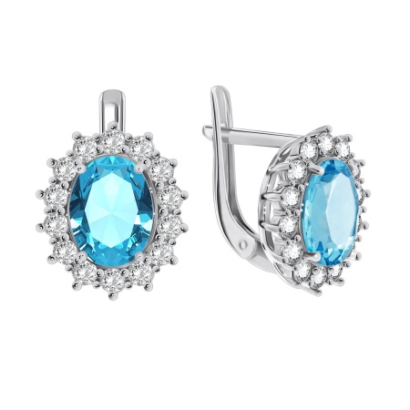 Купить оптом серьги из серебра с фианитами 2340200189л-73 от Krasnoe