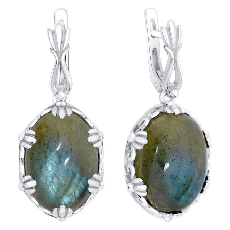 Купить оптом серьги из серебра с лабрадоритами 2340Л05729 от Krasnoe