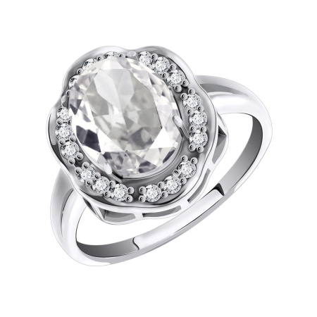 Купить оптом кольцо из серебра с хрусталём и фианитами 1340520141 от Krasnoe