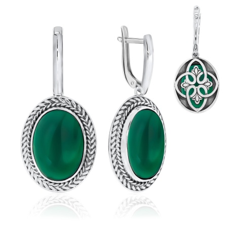 Купить оптом серьги из серебра с агатами 2340390966-60 от Krasnoe