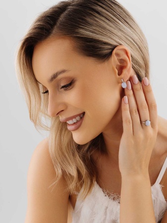 Купить оптом серьги из серебра с агатами 2340395771-9 от Krasnoe