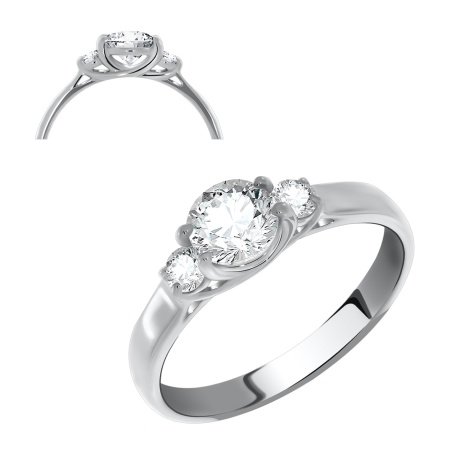 Купить оптом кольцо из серебра с фианитами 1340200260 от Krasnoe