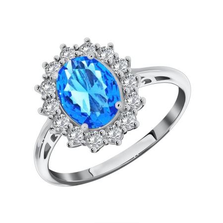 Купить оптом кольцо из серебра с фианитом 1340200189л-7 от Krasnoe