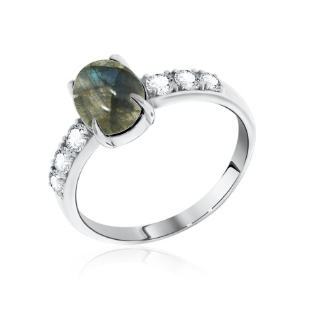 Купить оптом кольцо из серебра с лабрадоритом и фианитами 1340Л00364 от Krasnoe