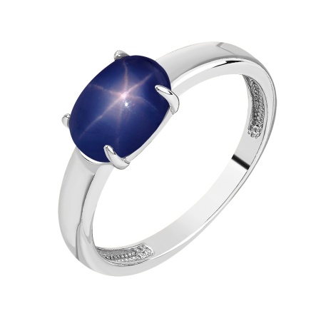 Купить оптом кольцо из серебра с сапфир звездчатыйом 1340941878-8 от Krasnoe