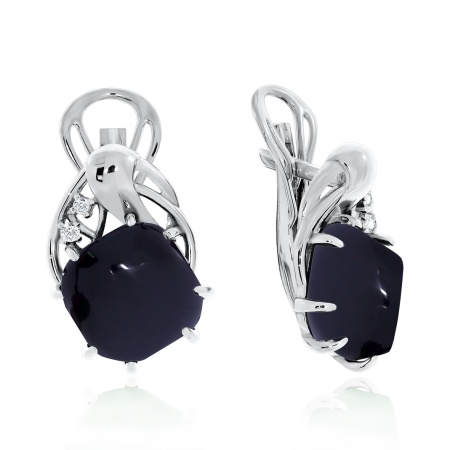 Купить оптом серьги из серебра с агатами и фианитами 2340390984-20 от Krasnoe