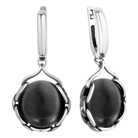 Купить оптом серьги из серебра с кошачий глазами 2310265735-21 от Krasnoe