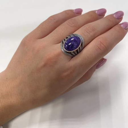 Купить оптом серьги из серебра с чароитами 2310460981 от Krasnoe