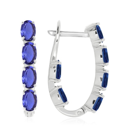 Купить оптом серьги из серебра с натуральными корундами 2340161182-81-1 от Krasnoe