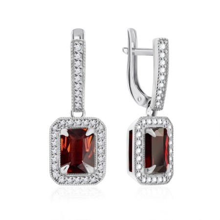 Купить оптом серьги из серебра с гранатами и фианитами 2340151806л от Krasnoe
