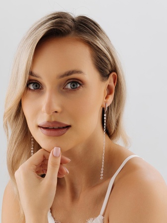 Купить оптом серьги из серебра с фианитами 2340200603 от Krasnoe