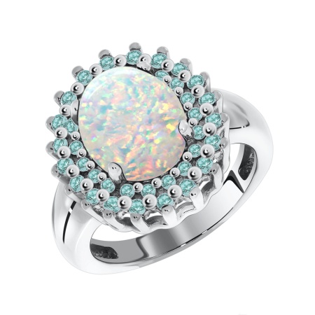 Купить оптом кольцо из серебра с опалом и нанотурмалинами 1340250150л-10 от Krasnoe