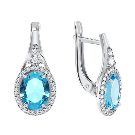 Купить оптом серьги из серебра с кварцем и фианитами 2340180182л-73 от Krasnoe