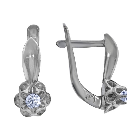 Купить оптом серьги из серебра с фианитами 2340200113 от Krasnoe