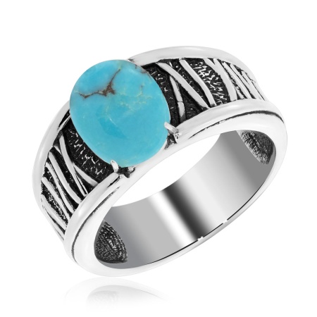 Купить оптом кольцо из серебра с бирюзой 1340311756 от Krasnoe