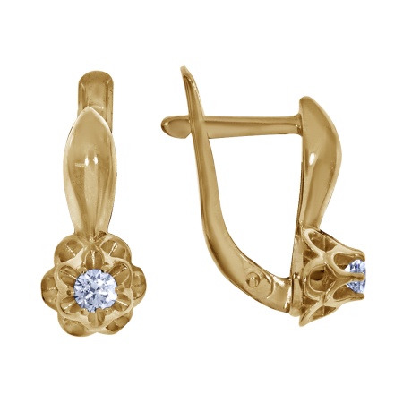 Купить оптом серьги из серебра с фианитами 2320200113 от Krasnoe