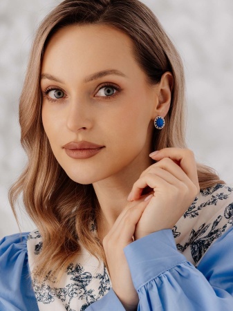 Купить оптом серьги из серебра с агатами и фианитами 2340390973л-70 от Krasnoe