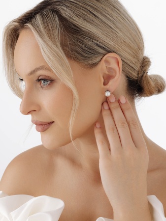 Купить оптом пусеты из серебра с жемчугом 2310246328-10 от Krasnoe