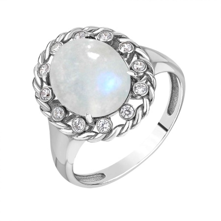 Купить оптом кольцо из серебра с лунным камнем и фианитами 1340930973л от Krasnoe