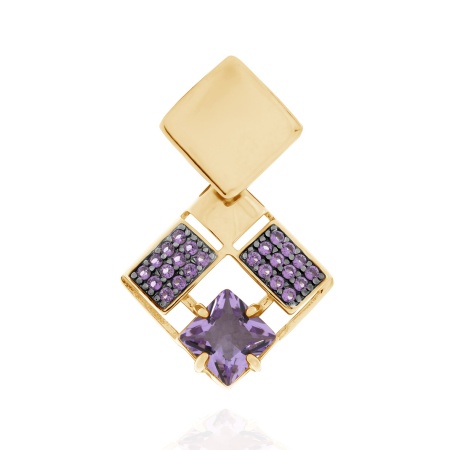 Купить оптом подвеска из серебра с аметистом и ситаллами 3321064755л от Krasnoe