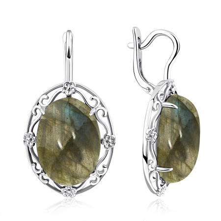 Купить оптом серьги из серебра с лабрадоритами 2340Л05064 от Krasnoe