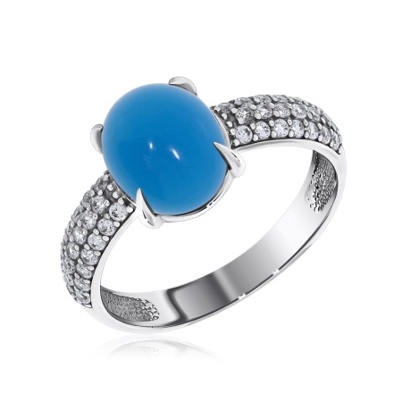 Купить оптом кольцо из серебра с агатом и фианитами 1340390373л-70 от Krasnoe