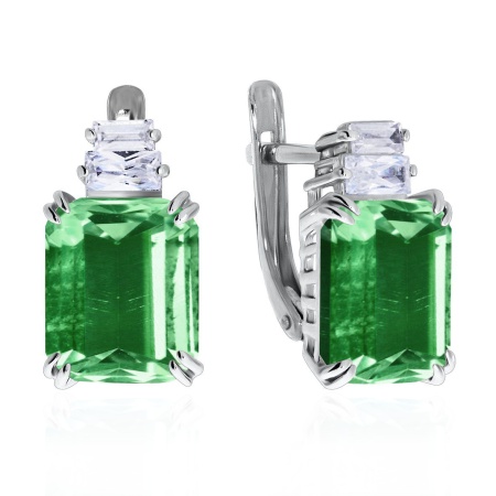 Купить оптом серьги из серебра с кварцем и фианитами 2340180224-6 от Krasnoe