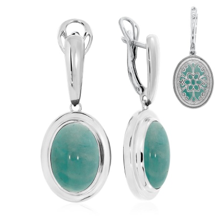 Купить оптом серьги из серебра с амазонитами 2340370978 от Krasnoe
