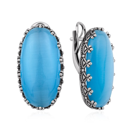 Купить оптом серьги из серебра с кошачий глазами 2310266405-70 от Krasnoe