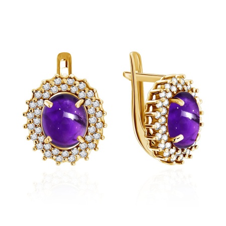 Купить оптом серьги из серебра с аметист 2320790145л-1 от Krasnoe