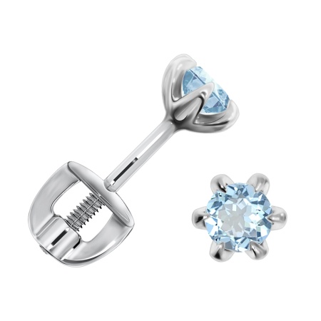 Купить оптом пусеты из серебра с топазами П340070540 от Krasnoe