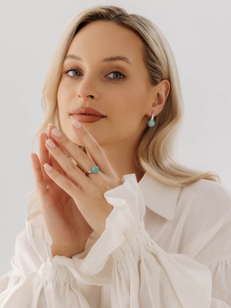 Купить оптом серьги из серебра с амазонитами 2340371263 от Krasnoe