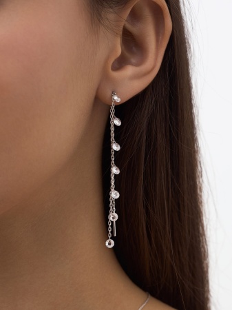 Купить оптом серьги из серебра с фианитами 2340202240-13 от Krasnoe