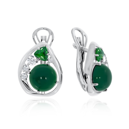 Купить оптом серьги из серебра с агатами и фианитами 2340391173-60 от Krasnoe